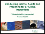 Conducting Internal Audits and Preparing for EPA/MDE Inspections