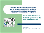 Toxic Substances Divisions Hazardous Materials Brand Hazardous Waste Program