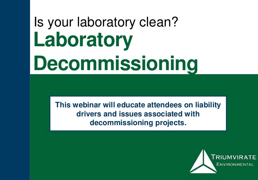 Laboratory decommissioning slide 