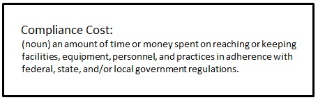 Compliance cost graphic with definition