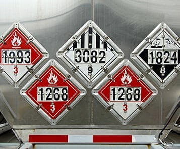 Haz mat shipping labels on stainless steel