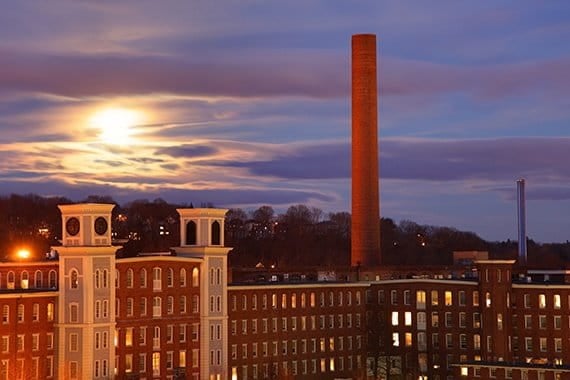 Night scene from Lowell MA