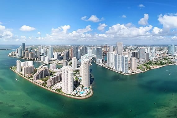Miami Florida aerial view