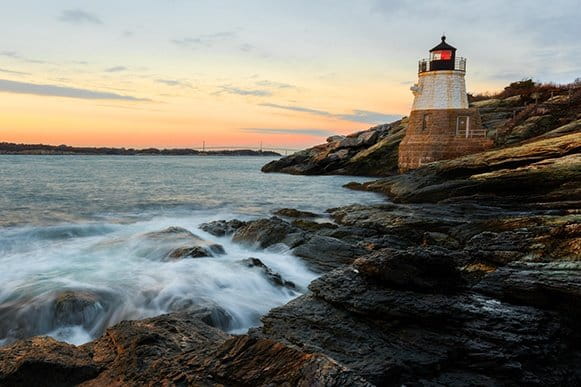 Cranston Rhode Island lighthouse rocky coast