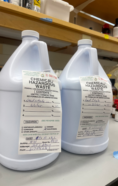 Bottles of chemicals