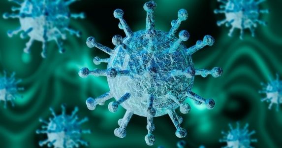 coronavirus with green background