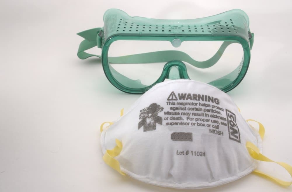 safety goggles with N95 mask