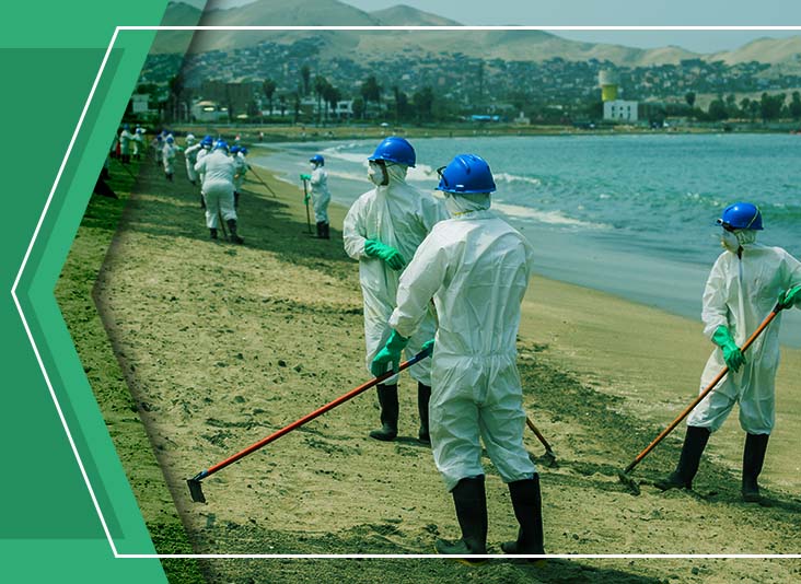 Emergency responders on a beach follow an Emergency Preparedness and Response Plan for safety.
