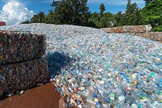 Properly sorted plastic waste for recycling 